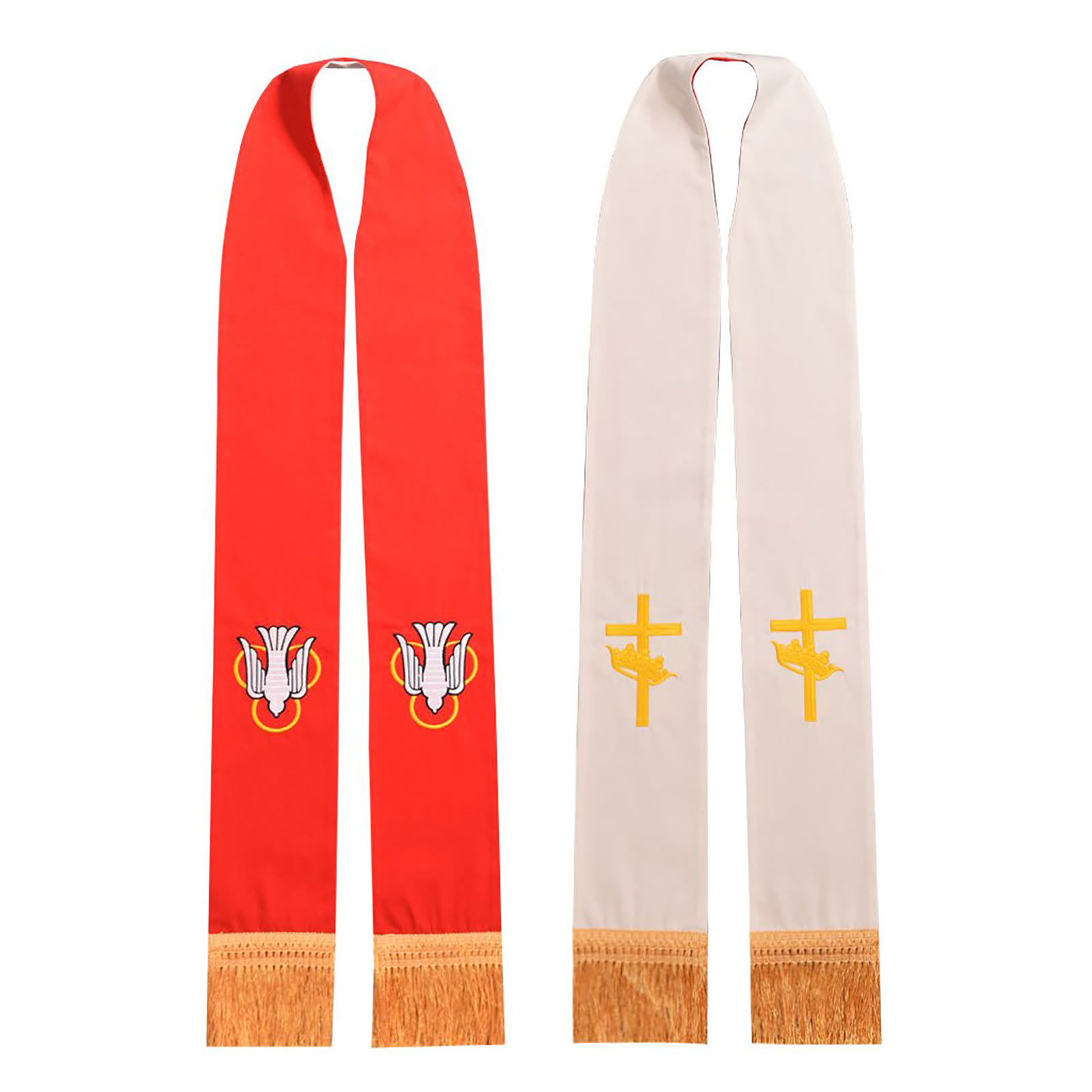 ผ้าคลุมไหล่สำหรับนักบวชแบบสองด - Embroidery Knit บทวิจารณ์และราคา