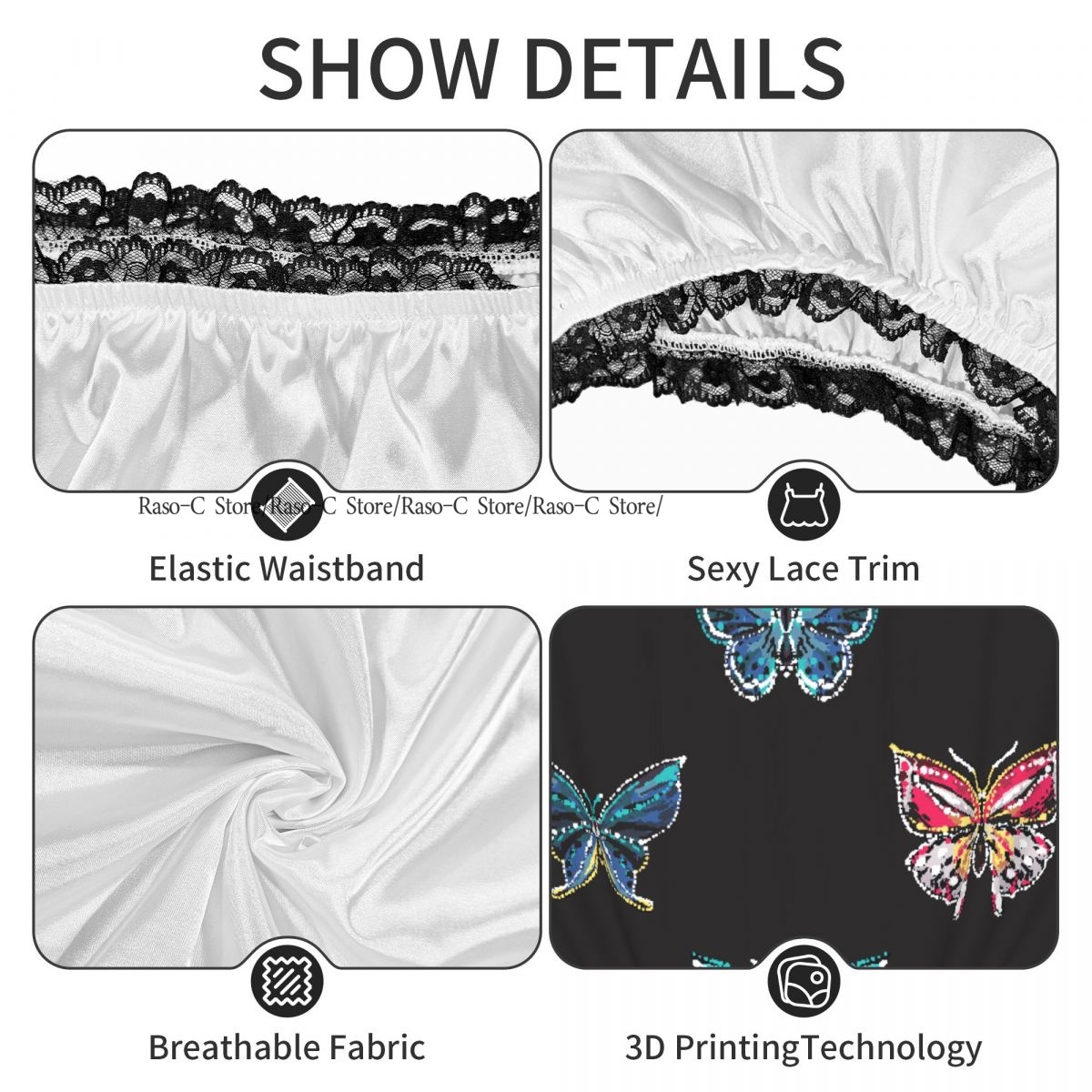 กางเกงในปักลายผีเสื้อเขตร้อนปร - Embroidery Underwear บทวิจารณ์และราคา