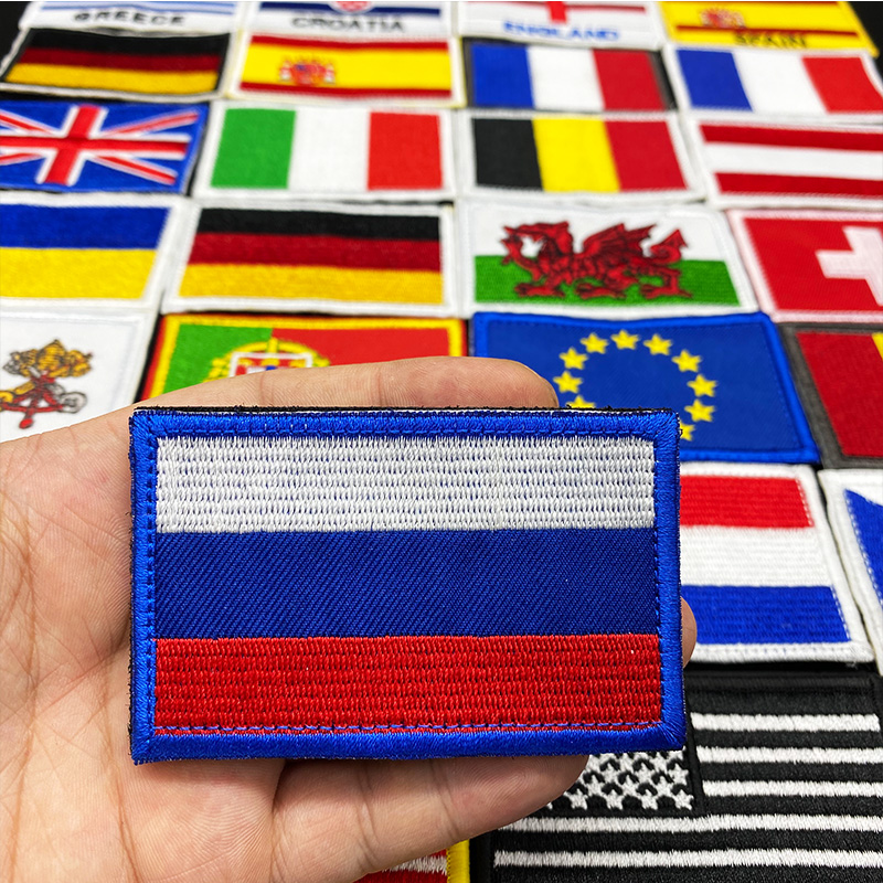 ประเทศธงปัก Hook Loop Patch รั - Embroidery Uk บทวิจารณ์และราคา
