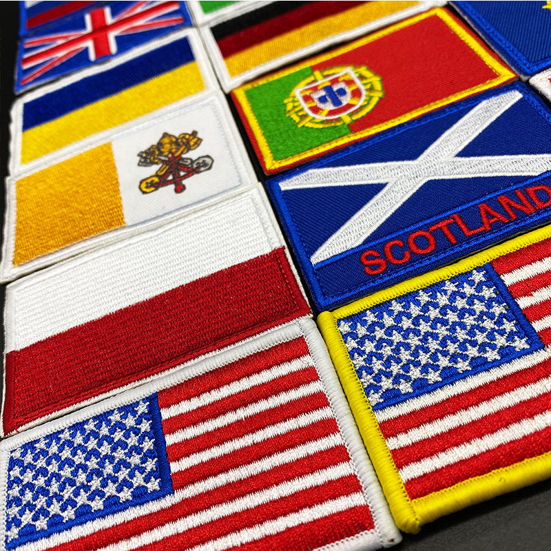 ประเทศธงปัก Hook Loop Patch รั - Embroidery Uk บทวิจารณ์และราคา