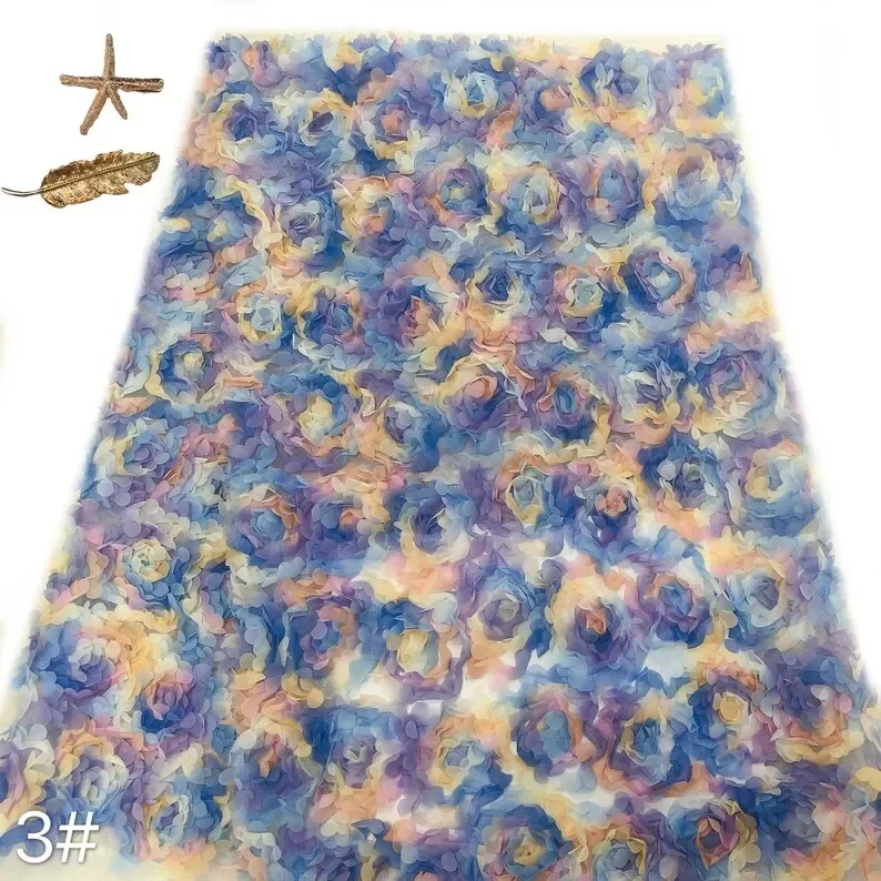3d ชีฟอง rose ดอกไม้ลูกไม้ผ้าด - Embroidery Rose บทวิจารณ์และราคา