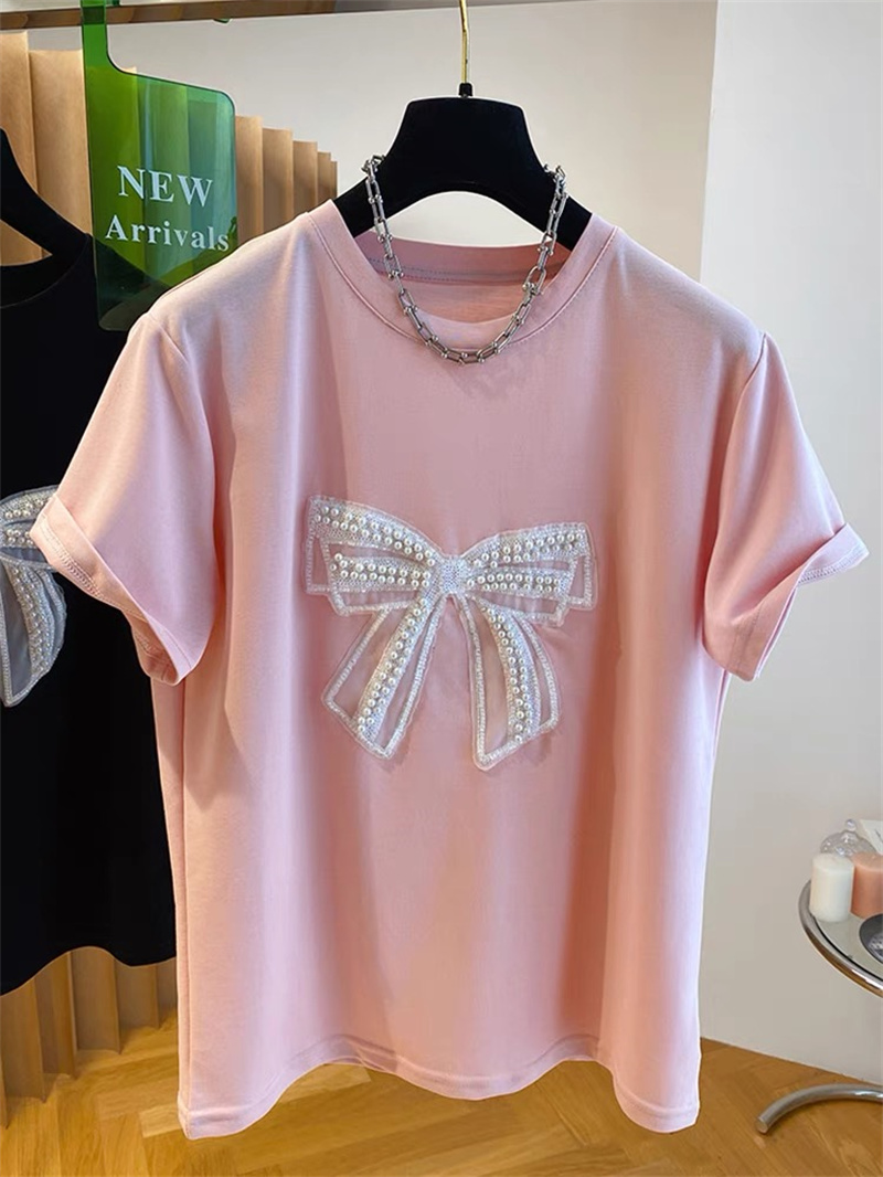   เสื้อยืดแขนสั้นลายปักมุก ผู้ - Embroidery Cotton Shirt บทวิจารณ์และราคา