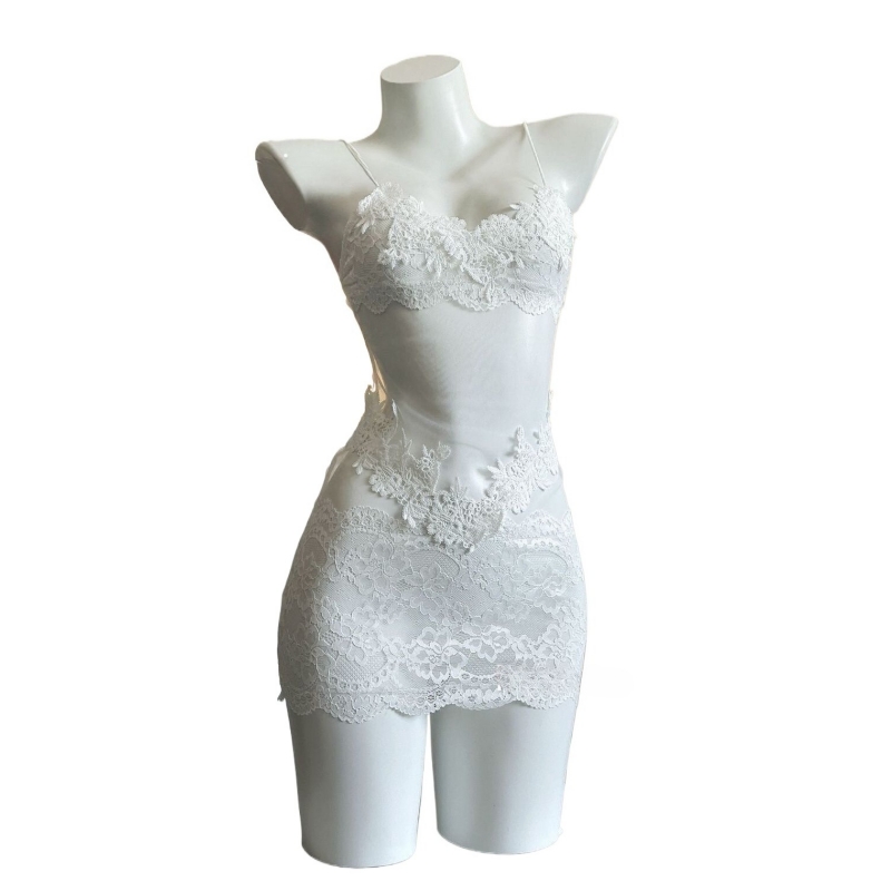 ชุดเดรสลูกไม้เซ็กซี่ปักลายฉลุ  - Embroidery Underwear บทวิจารณ์และราคา