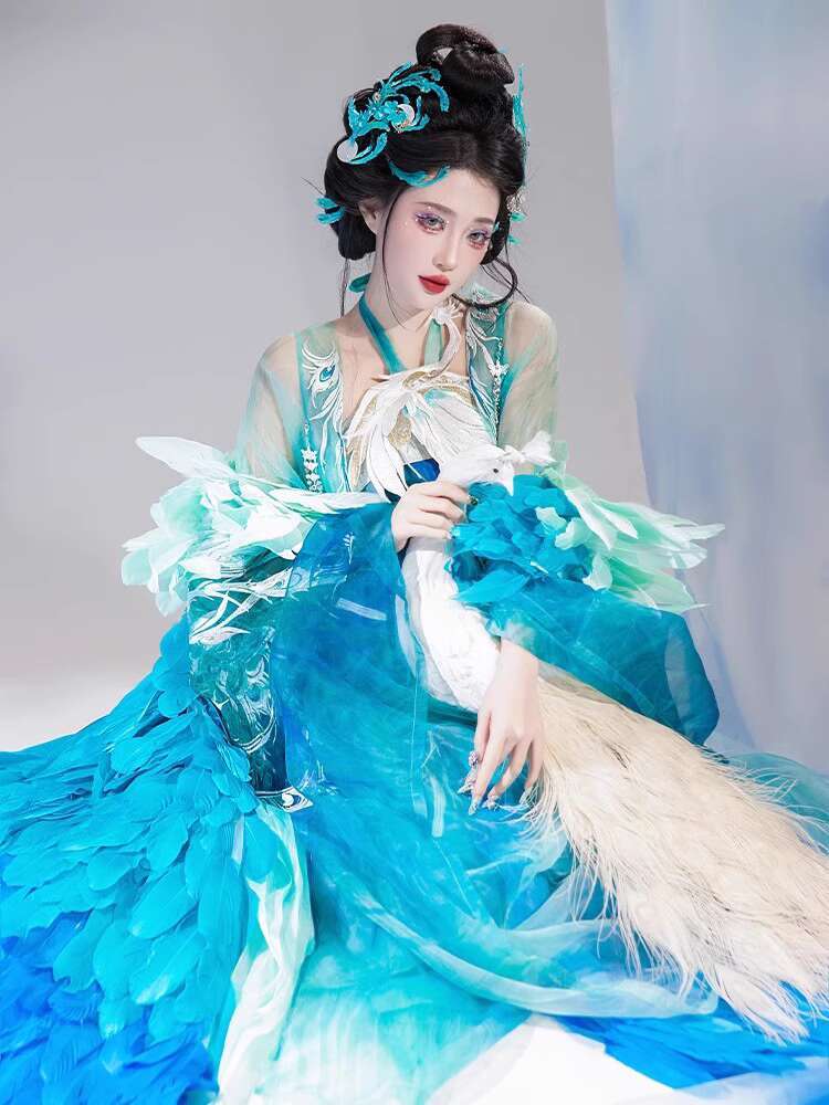 ใหม่นกยูง Hanfu สตรีแฟชั่นอุตส - Embroidery Cotton Shirt บทวิจารณ์และราคา