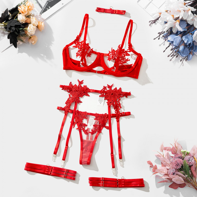ชุดชั้นในบิกินี่ปักลายดอกไม้แบ - Embroidery Underwear บทวิจารณ์และราคา